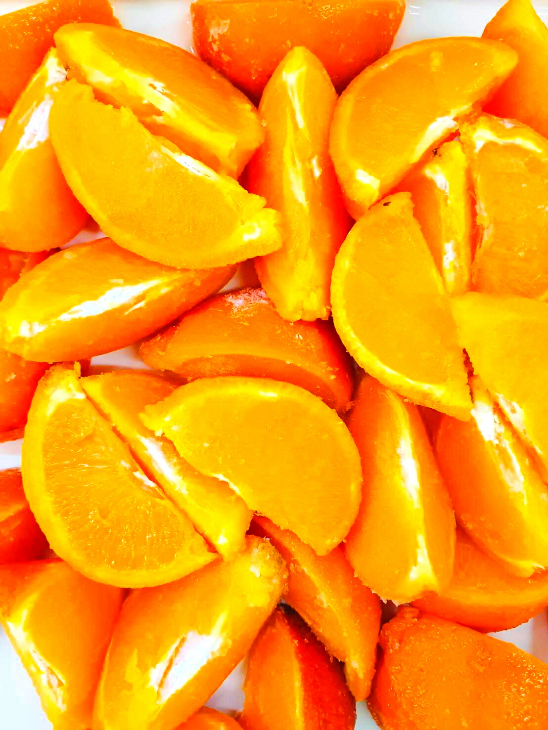 【KIMONO FRUITS】冷凍オレンジ国産　 4kg（1000ｇ×4）<br>（デコポン同品種　国産不知火オレンジ）１/6カット<br> 広島県産のノーワックス品 バラ凍結で使いやすいです。冷凍不知火みかん