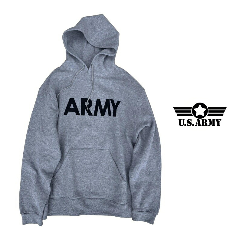 新品 米軍 U.S.ARMY トレーニング プルオーバー フーディ スウェット グレー military Gray フードパーカー SOFFE（ソフィー）
