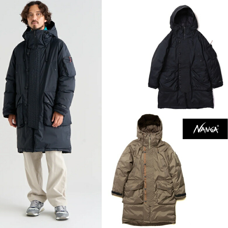 AURORA TEX DOWN FIELD HALF COAT(MEN) Nanga ナンガ オーロラテックス ダウンフィールドハーフコート(メンズ) DOWN JACKET 落ちこむ BLACK 黒いこと /M.GRY （モカ薄墨色）ND2441-1C006