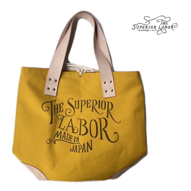 THE SUPERIOR LAVOR シュペリオールレイバー MADE IN JAPAN SL0440 color canvas market bag カラーキャンバス マーケットバッグ キャンバス×本革 mustard マスタード|Select Shop Nose Low