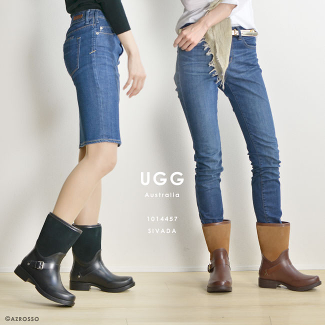 楽天市場 Ugg レインブーツ ショート ブーツ レディース 防寒 正規品 Sivada 長靴 ブラック 黒 チョコレート ブラウン 茶 雨靴 暖かい 21 5cm 22cm 大きいサイズ 25cm 26cm イタリア靴セレクトノットジュリア