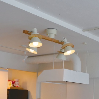 楽天市場 円筒4灯スポットライト 色んなカラーのライト 可愛い仕上がり シーリングスポットライト カラフル お洒落 リビング ダイニング キッチン シーリングライト スチール 天然木 Notica 楽天市場店