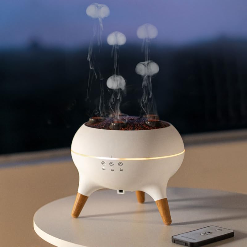 エア加湿器 250ml 7 色 LED ライト搭載 4H/8H タイマー設定 安全自動オフ機能 長時間稼働 静音設計 お手入れ簡単 リモコン付き オフィス/寝室/広い部屋用 乾燥対策