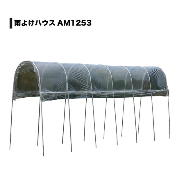 雨よけハウス 1畝用 AM1253 ( 日本農業システム 南榮工業 野菜 農業 園芸 家庭 菜園 パイプ ビニール ハウス トマト きゅうり ナス 花卉 露地 畑 栽培 )