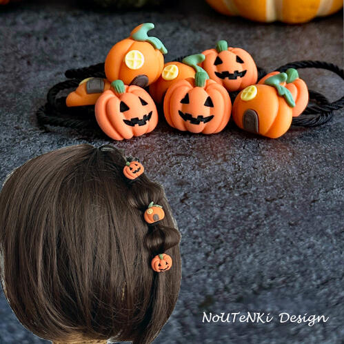 ハロウィンパッチンピン☆ヘアゴムセット ヘアアクセサリー キッズ 2個セット ヘアアクセ ヘアゴム