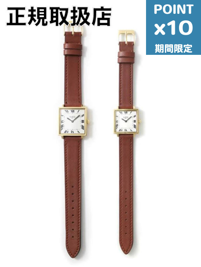 継続期間制限事項P10倍【VAGUE WATCH CO. / ヴァーグウォッチカンパニー】 Carre ( カレ ) - 真四角型石英ウォッチ - BROWN
