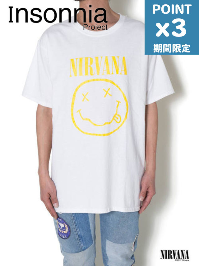 【Insonnia Projects / インソニアプロジェクト】 ニルヴァーナ ヴィンテージティー NIRVANA 90S VINTAGE TEE SMILE