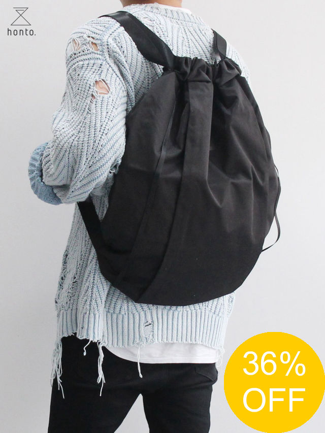 【SALE】【honto. / ホント】 【白洲迅 着付ける青写真】 合切袋背嚢 L - BLACK