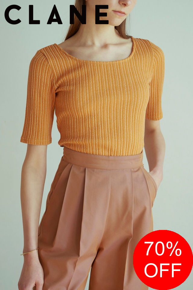 トップス clane TULLE FLOCKY LADY TOPS CLANE - ホルタートップス / ロングスリーブトップスセット