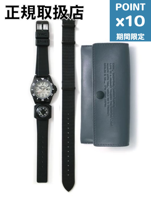 継続期間押さえるP10倍【VAGUE WATCH CO. / ヴァーグウォッチカンパニー】 Diver\u0027s Son II- BLACK  - 石英式ウオッチ ウレタン三尺帯 + 羅針盤