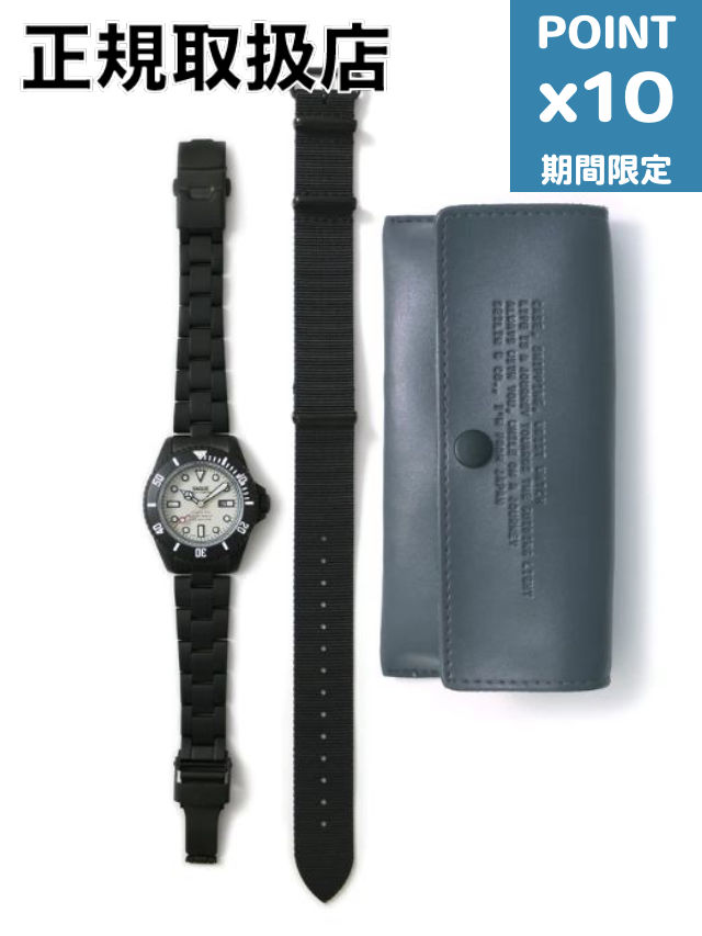 継続期間制限事項P10倍【VAGUE WATCH CO. / ヴァーグウォッチカンパニー】 Diver\u0027s Son II- BLACK  - 石英式ウオッチ ステンレス鋼三尺帯