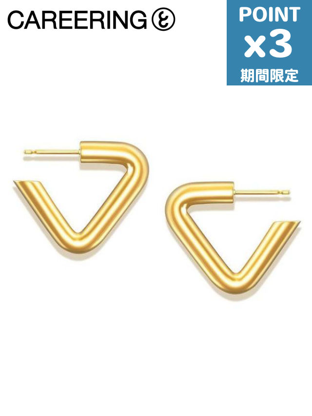 継続期間押さえるP3倍【CAREERING / 履歴輪っか】 【両耳用】TRIANGLE 501 YELLOW  ３角形 ピアス しろがね色925 /18K郵便受け