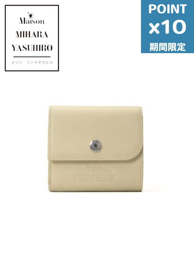 継続期間押さえるP10倍【Maison MIHARA YASUHIRO / 住みか ミハラヤスヒロ】 フォルデッドウォレット / 紙入れ - Folded Wallet - BEIGE