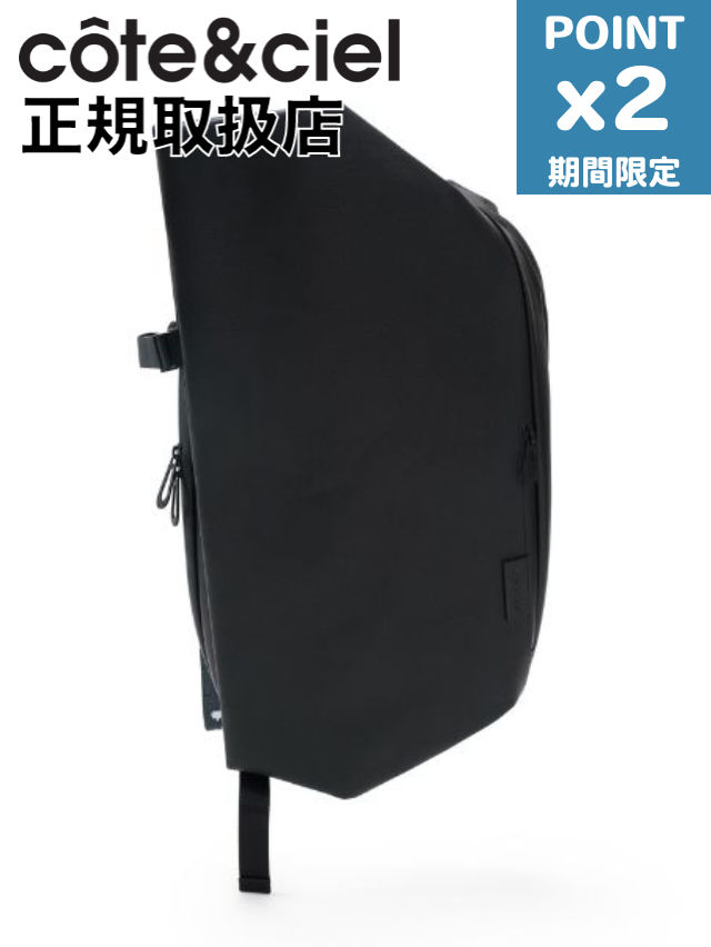 期間限定P2倍【cote&ciel / コートエシエル】 ISAR M ALLURA RECYCLED LEATHER BLACK - バックパック / リュック