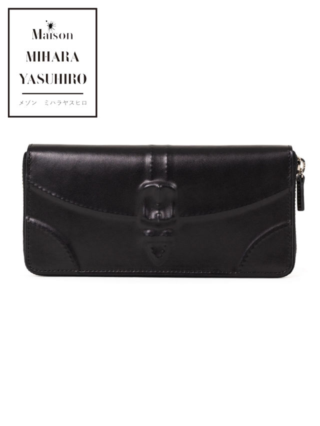 MIHARA YASUHIRO レザー 炙り出し 長財布 ブラック ミハラヤスヒロ／MIHARA YASUHIRO 長財布 財布 ウォレット