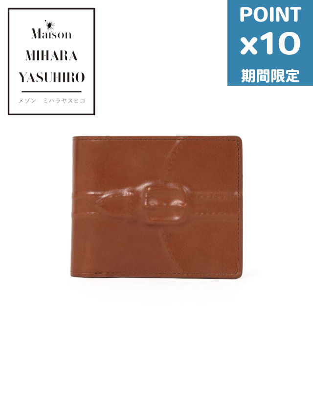 継続期間押さえるP10倍【Maison MIHARA YASUHIRO / 住み家 ミハラヤスヒロ】 炙り出し二つ折り 金入れ - インビジブルウオレット - BROWN