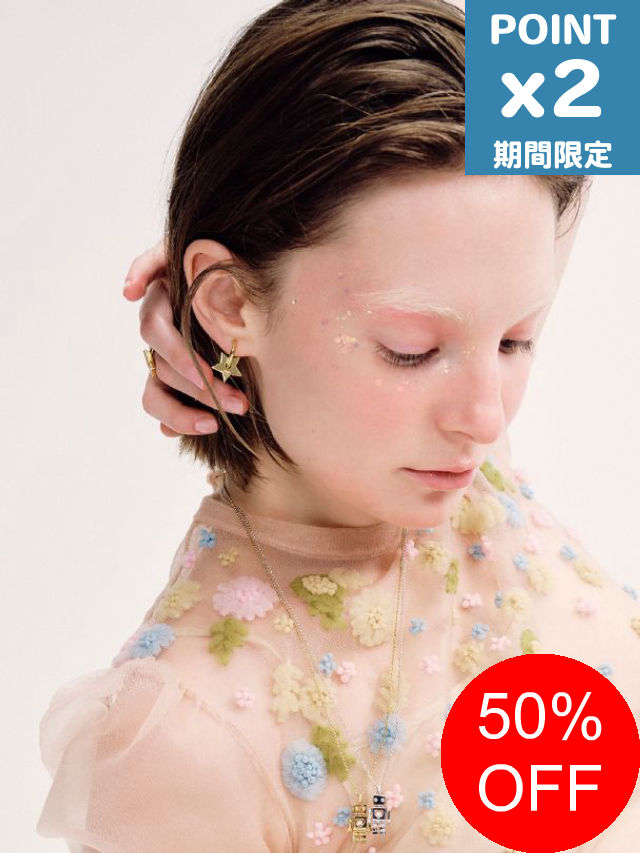 【SALE】継続期間押さえるP2倍【NUMBERING / ナンバリング】 【両耳用】 Two-way Star Hoop Earrings（GOLD) - スターフープピアス【韓国・宝飾品】