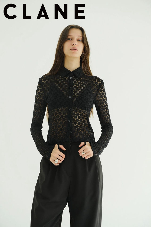 CLANE クラネ　SHEER FROWER LACE SHIRTS CLANE(クラネ) SHEER FLOWER LACE SHIRTS - COLDBECK ONLINE
