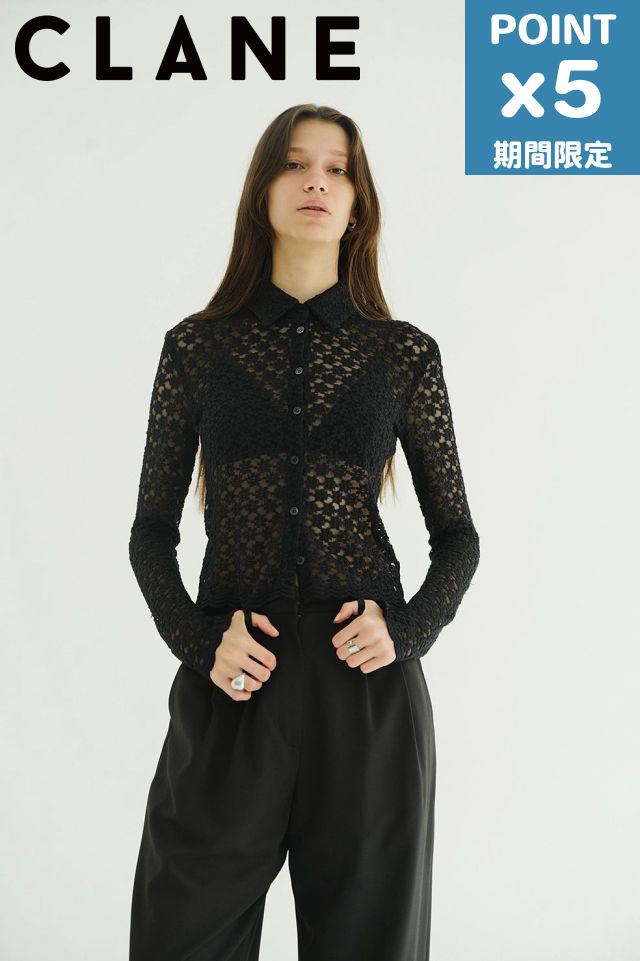 楽天市場】[送料無料]CLANE : [レディース]SHEER FROWER LACE SHIRT