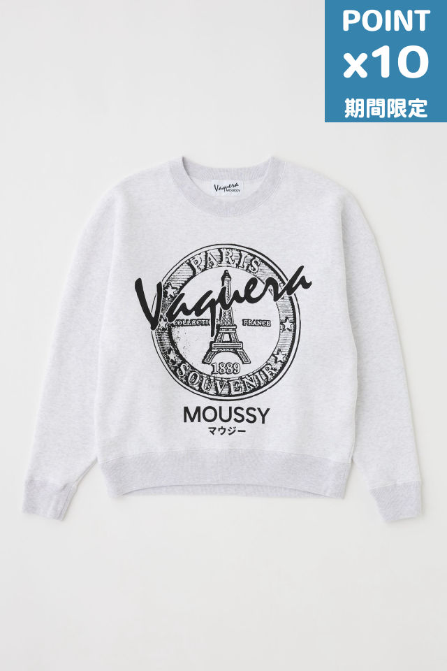 期間限定P10倍【VAQUERA × MOUSSY / ヴァケラ × マウジー】 オーバーサイズ スウェット | VQ OVERSIZED SWEATSHIRT （GREY)
