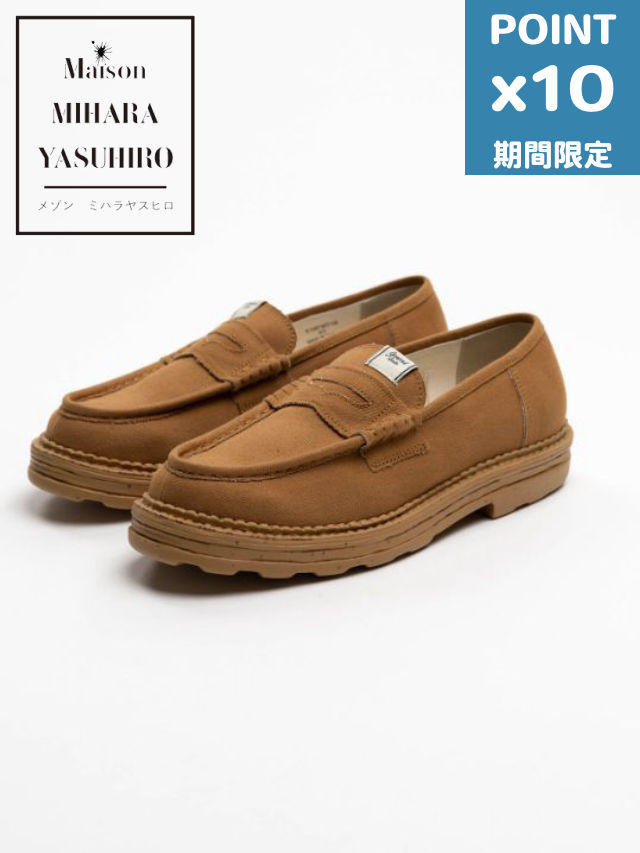 継続期間制限事項P10倍【Maison MIHARA YASUHIRO / 棲み家 ミハラヤスヒロ】 【ANDY / アンディ】 キャンバスローファー | Canvas Loafer (BROWN)