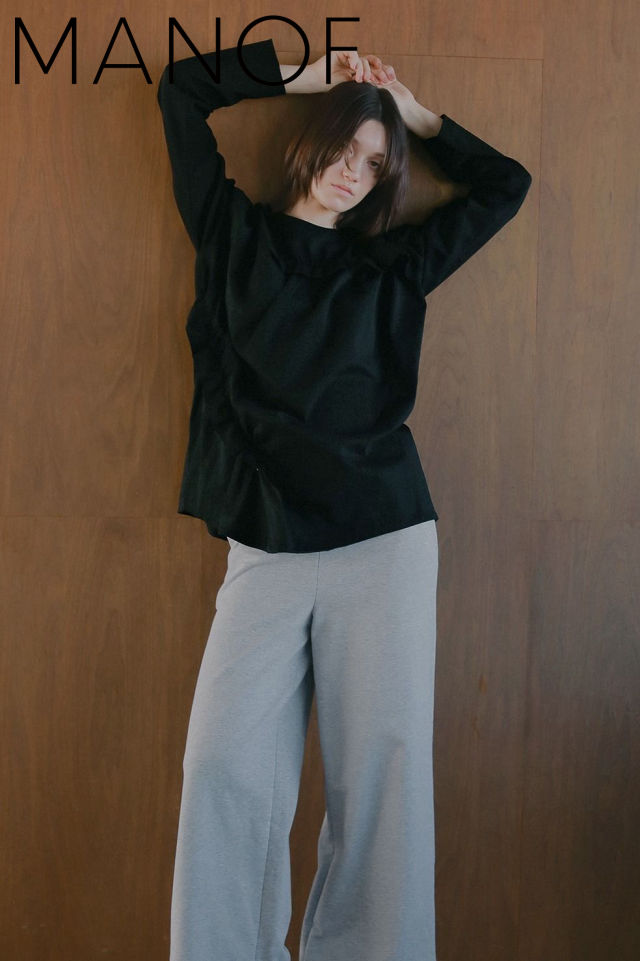 【MANOF / マノフ】 オーバーサイズフリルカットソー - FRILLED LONG T-SHIRT