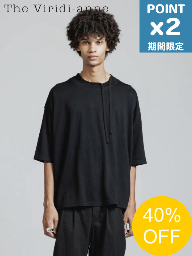 【SALE】期間限定P2倍【The Viridi-anne / ザ ヴィリディアン】 スーピマコットン カットソー - SUPIMA COTTON S/S T-SHIRT (BLACK)|nouvelle