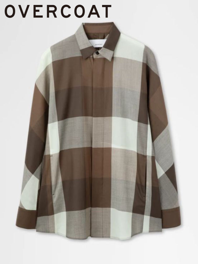 【OVERCOAT / オーバーコート】 ウールシャツ - Dolman Sleeve Light Wool Shirt (GREEN×TAN)