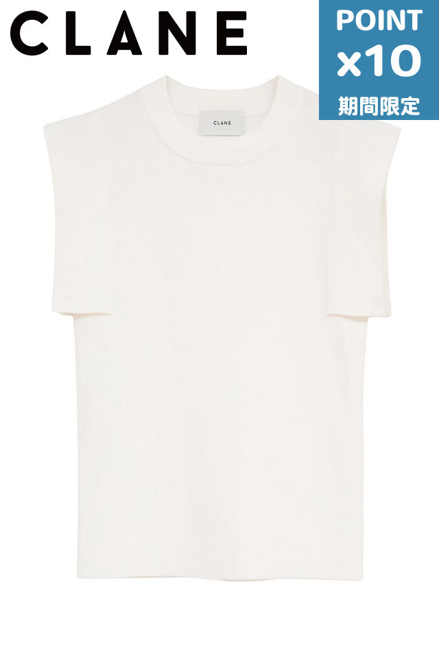 継続期間押さえるP10倍【CLANE / クラネ】 【26SS】 スクエアスリーブニットトップス - SQUARE SLEEVE KNIT TOPS (IVORY)