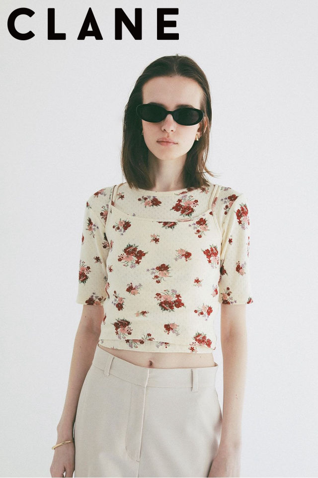 【CLANE / クラネ】 マルチウェイキャミソール - MANY WAY FLOWER CAMI TOPS (RED)