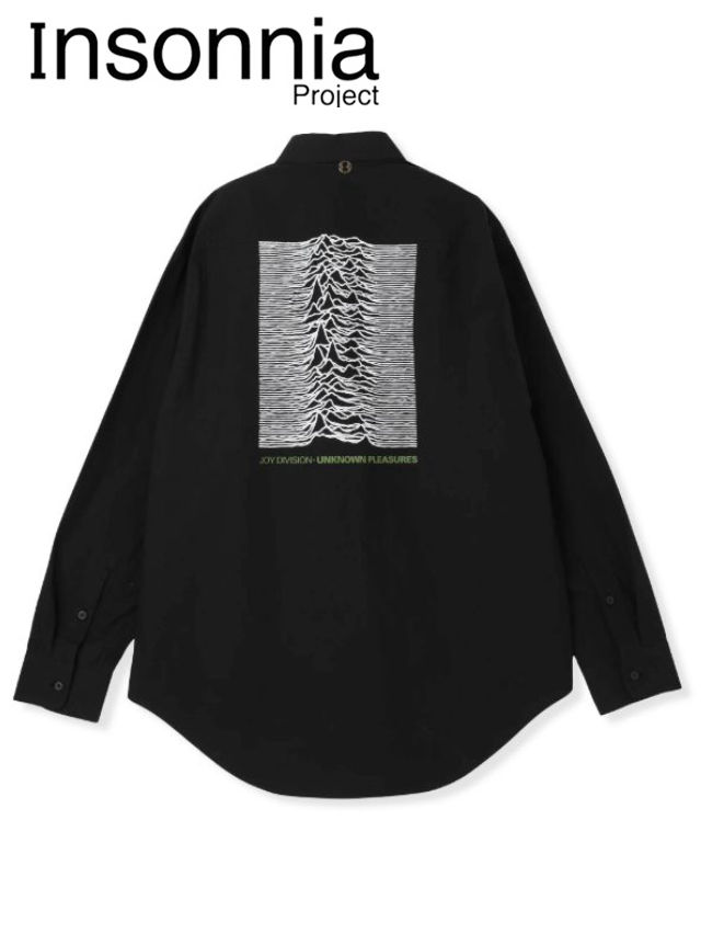 【Insonnia Projects / インソニアプロジェクト】 × JOY DIVISION UNKNOWN PLEASURES LS SHIRT - ロングスリーブシャツ (BLACK)