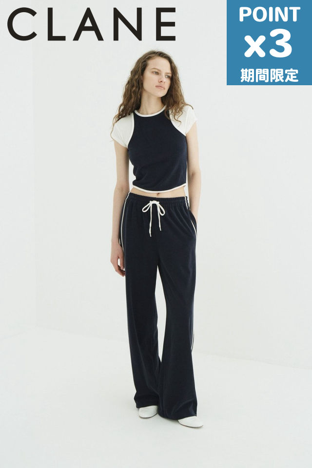 期間限定P3倍【CLANE / クラネ】 パイルセットアップ - PILE CONTRAST LINE SET UP (NAVY)｜nouvelle