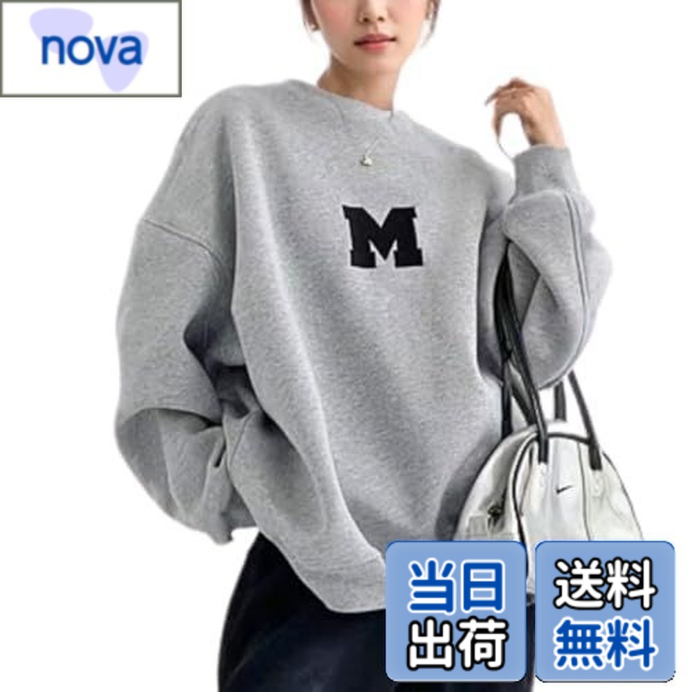 【送料無料】[SeiunAn] トレーナー レディース パーカー ロゴ スウェット プルオーバー 長袖 薄手 秋 冬 春 トップス 秋服 部屋着 大きいサイズ ゆったり クルーネック 長袖tシャツ ロンt 韓国 おしゃれ 可愛い オーバーサイズ 英字 バックプリント