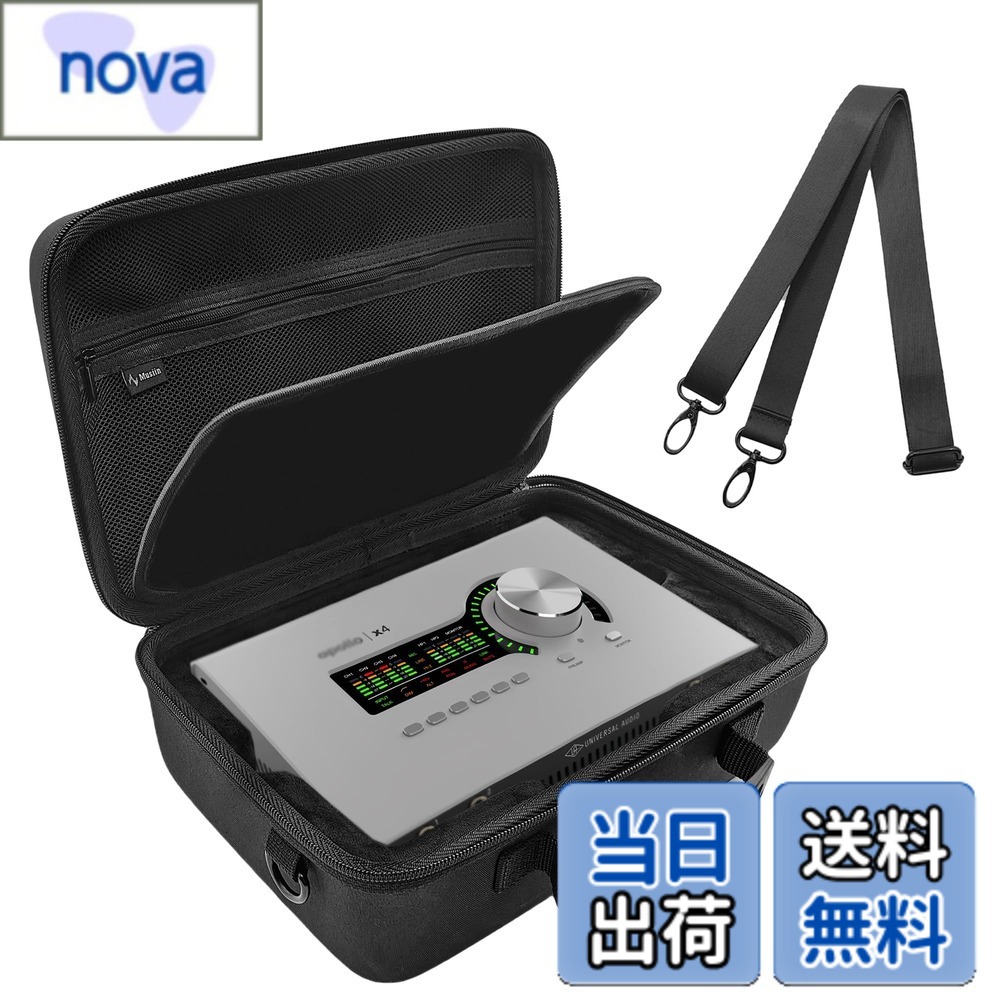 【送料無料】Musiin オーディオインターフェースケース ユニバーサルオーディオ Apollo x4 Gen 2 Essentials対応 ストラップ付き UA Apollo x4 Heritage Edition 日常保護 色：ブラック、サイズ：Compact