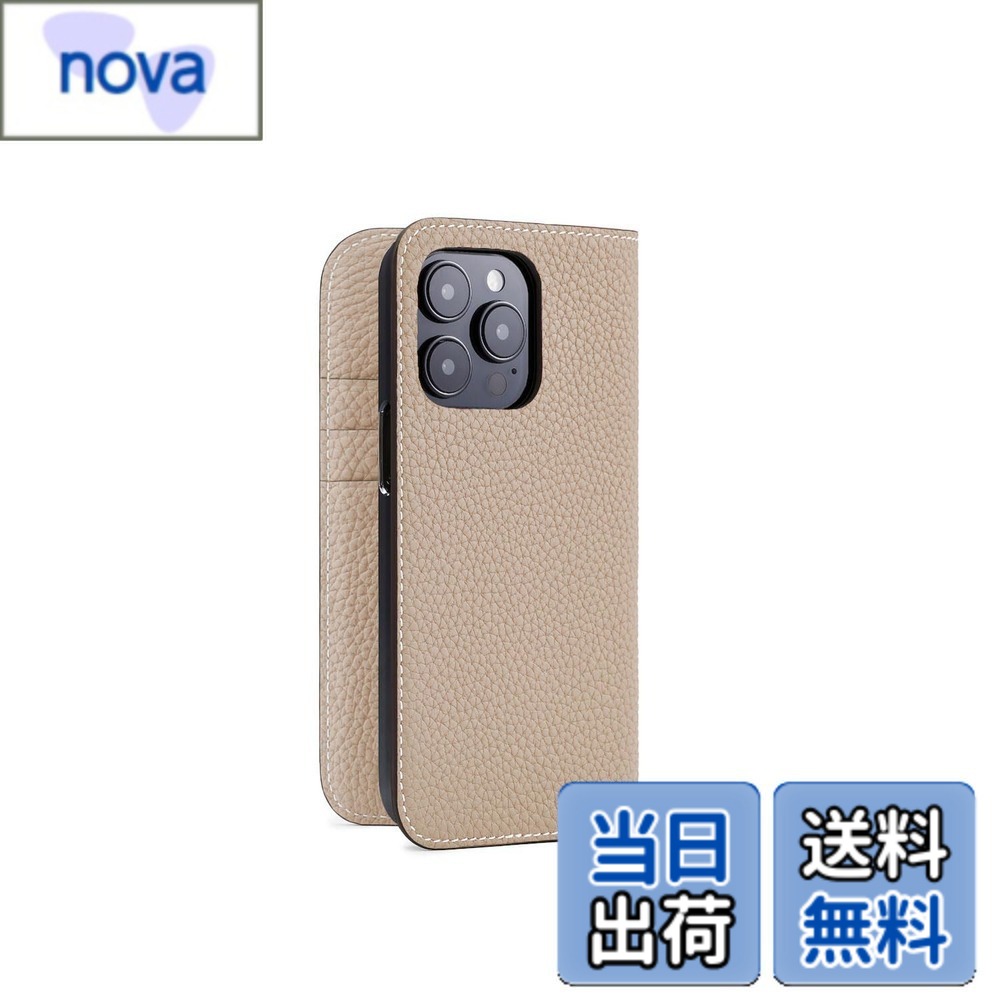 【送料無料】【BONAVENTURA】(for iPhone15 Pro) ダイアリーケース シュリンクレザー [グレージュ]イタリアンレザー 本革 プレゼント ギフト BODTR15P-GG 色：グレージュ.、サイズ：iPhone 15 Pro