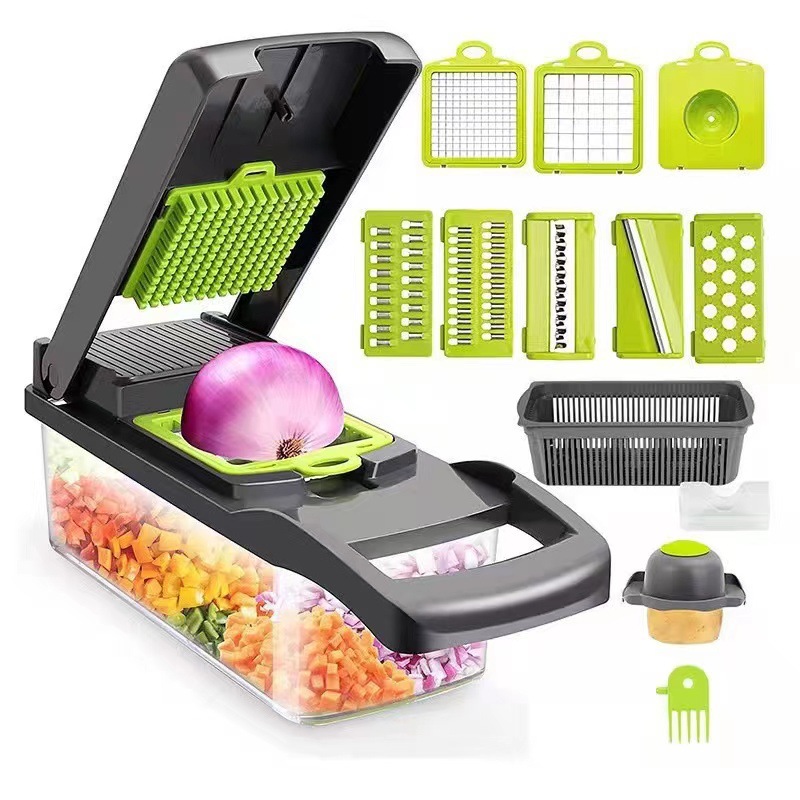 今週末までの限定価格  野菜カッター  フードカッター 野菜カッター フードカッター 安全ホルダー付き 4種類の刃 粗切