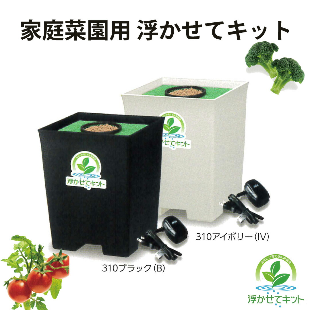 家庭菜園用 浮かせてキット ブラック/アイボリー 水耕栽培野菜 家庭菜園 室内 7,056円