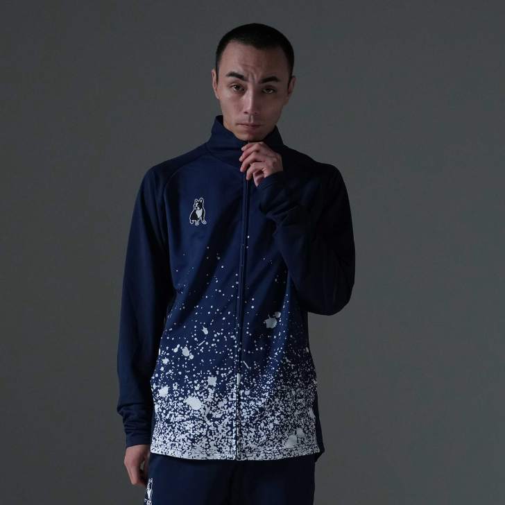 ストレッチフルZIPトレーニングジャケット/ストレッチトレーニングロングパンツ 23AAD36/23AAD37-155ネイビー｜サッカーショップ・novo mundo 15,659円