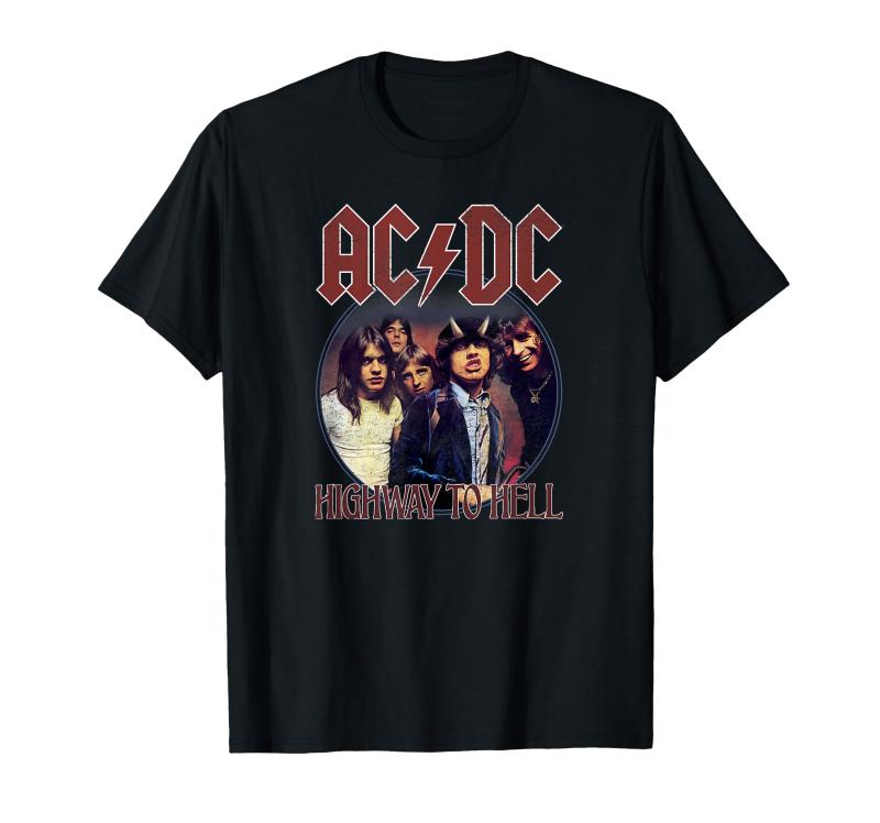 AC/DC オフィシャルTシャツ コラージュ デザイン アンガス ヤング Amazon | ACDC ギタリスト アンガス ヤングライブ サイモン