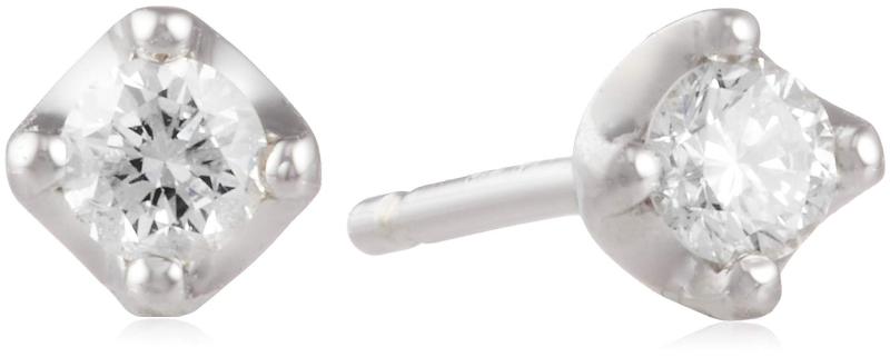 4℃ (ヨンドシー)0.05ctダイヤモンド K10ホワイトゴールド(WG)ピアス 111146153206