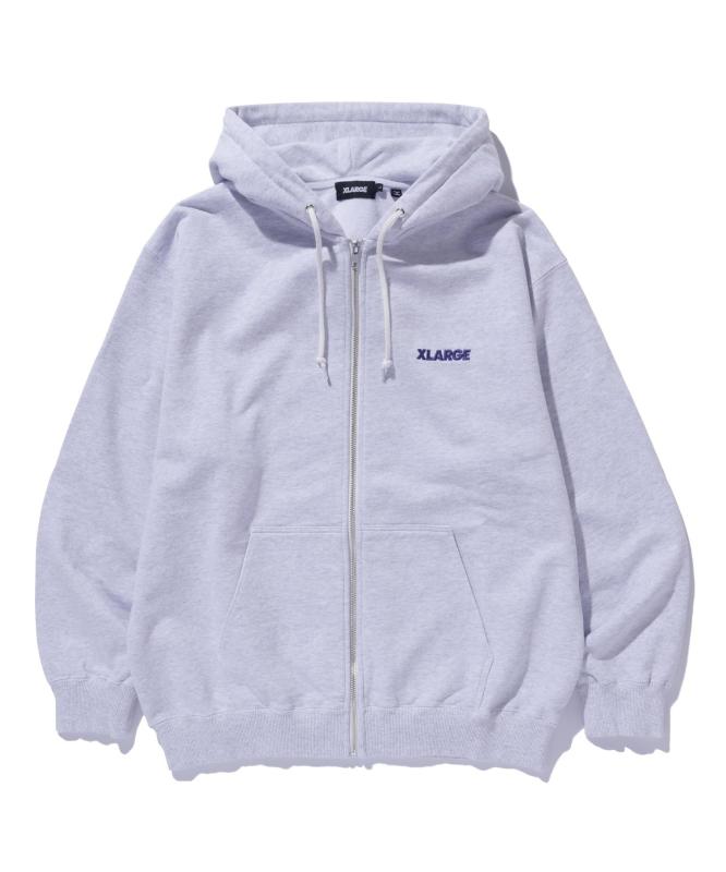 XLARGE フード付きトレーナーSTANDARD LOGO ZIP HOODED SWEATSHIRTメンズ