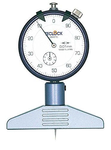 テクロック デプスゲージ DM210(測定範囲10mm目量0.01mmベース長さ75mm測定子針状)