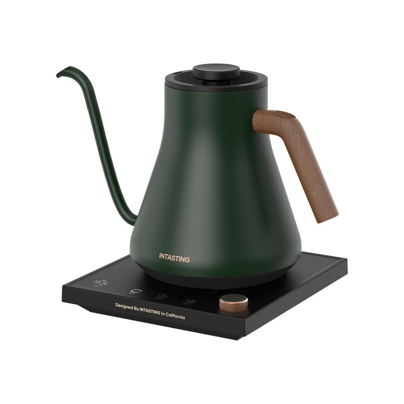 intasting 電気ケトル コーヒー 1°C単位の温度調節 コーヒー ケトル 細口ドリップ 1200W高速沸騰 2時間保温 LED表示パネル 電気ポット ドリップ ポット 空焚き防止 コンパクト0.9L クリスマス 新年|novolstore
