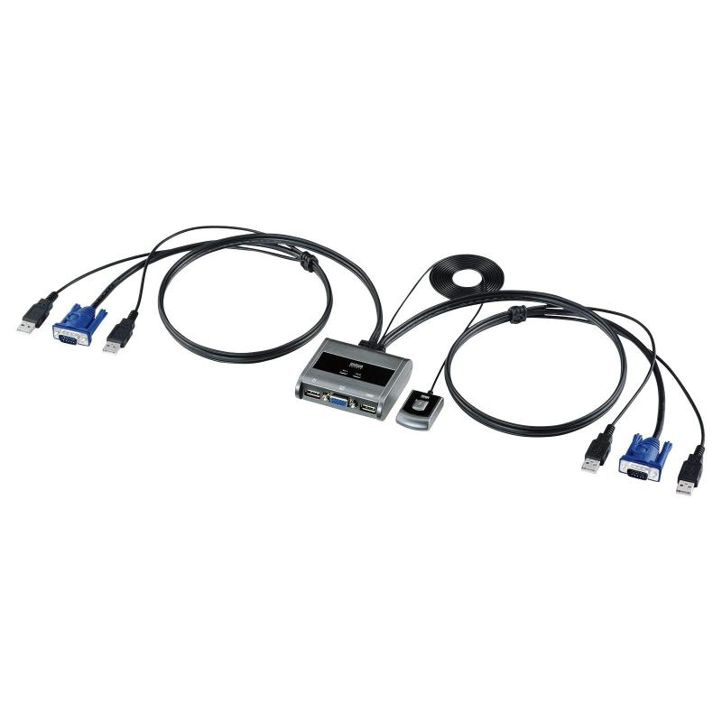 サンワサプライ(Sanwa Supply) パソコン切替器(エミュレーション非搭載・手元スイッチ付き) SW-KVM2UUSN2 ブラック