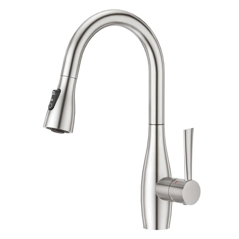 CREA キッチン蛇口 ホース引出し式水栓 キッチン混合水栓 シングルレバー キッチン 蛇口 シャワーワンホール水栓 伸縮 360度回転 2wayの吐水式 泡沫水流 シャワー 節水 日本語説明書付き……|novolstore