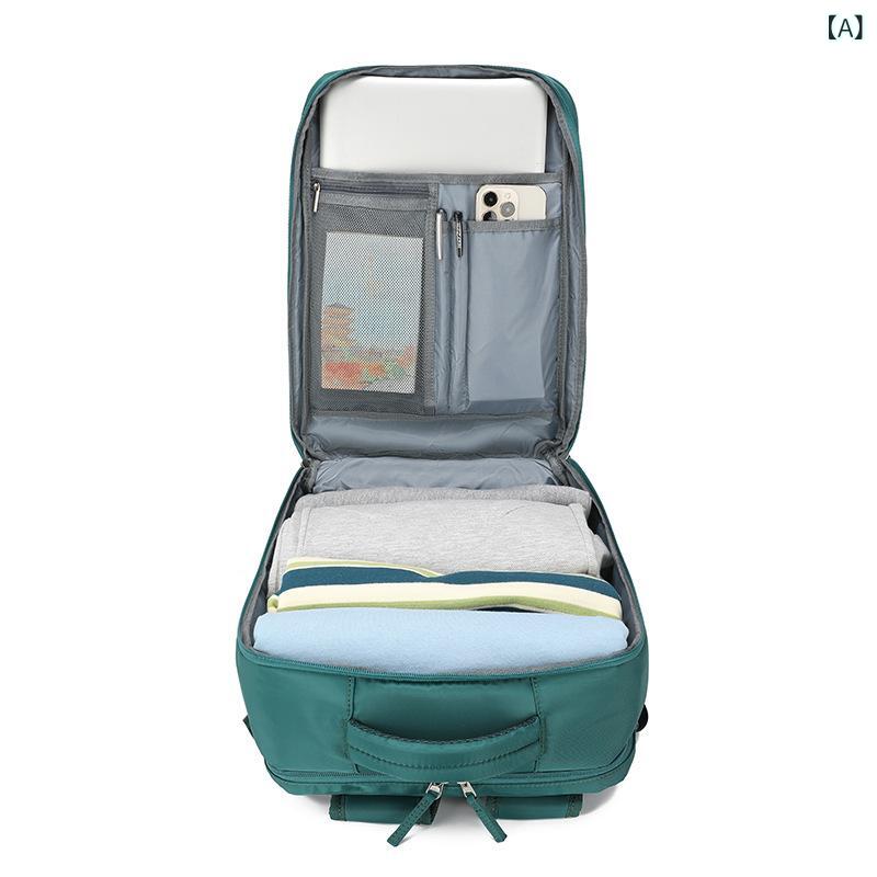 バックパック 男女兼用 大容量 防水 ナイロン メンズ レディース ユニセックス 旅行用 登山用 アウトドア 日常使い 通勤通学 軽量 通気性 肩当てクッション 16インチ ノートパソコン対応 ブラック グリーン カーキ ブルー グレー ピンク ライトパ｜novolstore