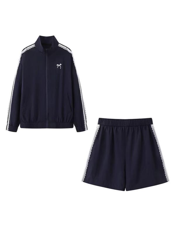 レディース 春夏 セットアップ トップス さる股引き うつり変わり 刺しゅう つがい結び ひな形 長袖 插肩袖 3分丈 さる股引き ポリエステル 原料品 軽さ 吸湿速乾 伸縮性 ゆったり 影ぼうし 日常使い走り 出で立つ用 心地よい 表現スタイル 日韓風 愛くるしい コーディネー