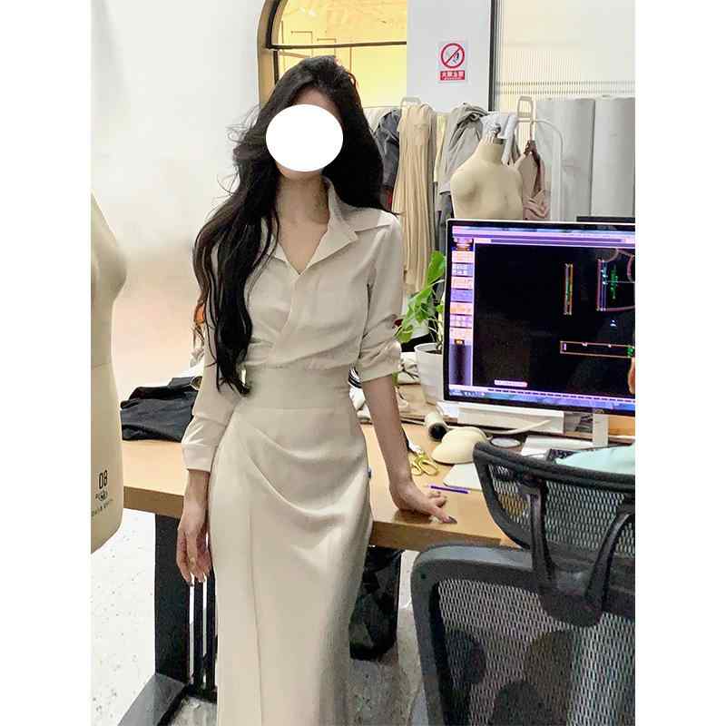 レディース セットアップ シャツ セット トップス スカート ミディ丈 ロングスカート フレアスカート フィッシュテールスカート ミモレ丈 ハイウエスト ウエストシェイプ スリムフィット 収腰 デザインシャツ フレンチスタイル 気品 洗練 長袖 ミディ丈|novolstore