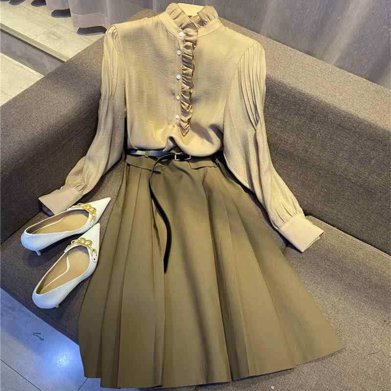 シャツ レディース スカート セットアップ 少年感 仙女風 綺麗め 2点セット 春夏｜novolstore