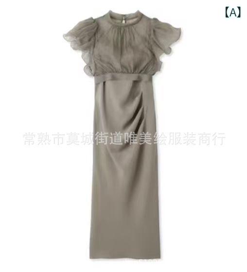衣装 トップス 仕掛ける 荷葉袖 透け感 フラウンス 裾 筋目 酉の方角はたご屋 吊り紐 レディース 修身 御姫様 スコート 中長丈 立襟 短袖 中腰 紐 総締め うつり変わり アセテート 衣料繊維 夏 日系 韓国風 休? かき緑 モカ 黒 浅サクラ色